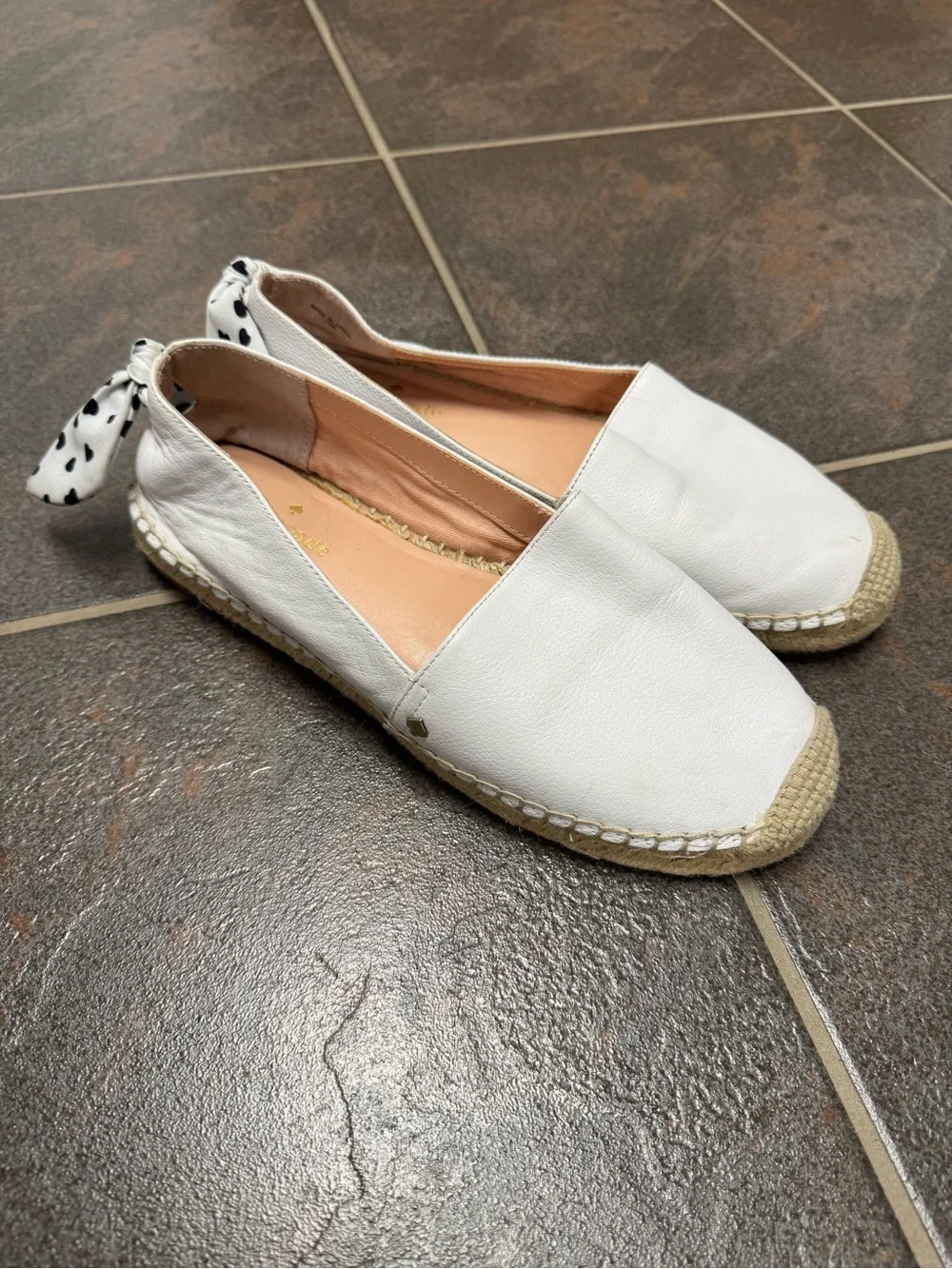Kate Spade New York Womens Tie Back Grayson Slip On Espadrille Shoes White 7.5